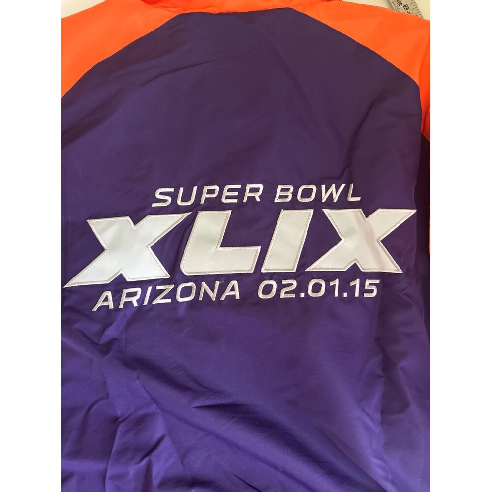 NFL Super Bowl XLIX Windbreaker Jacket Purple & Orange Quarter-Zip Pullover XXL - Picture 9 of 9